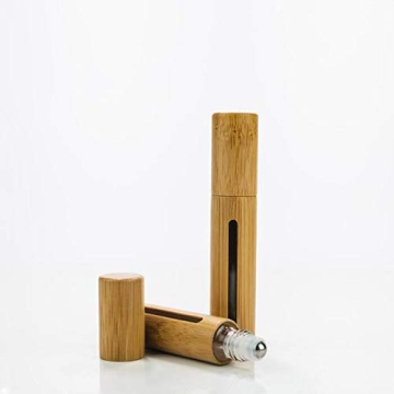 10ml Roll on Clear Glass Bottles with Bamboo Shell