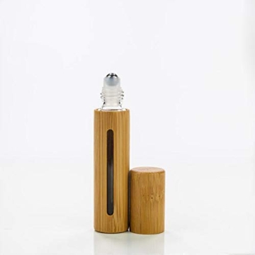 10ml Roll on Clear Glass Bottles with Bamboo Shell