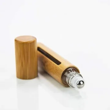 10ml Roll on Clear Glass Bottles with Bamboo Shell