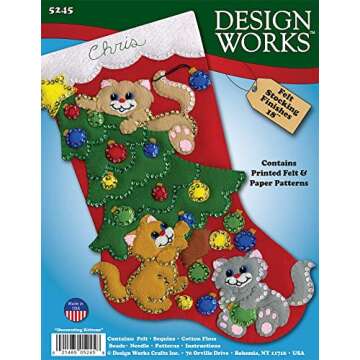 Craft Your Own Kittens Felt Stocking Kit - DIY Fun