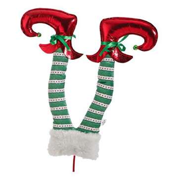 RAZ Imports 25.5 Single Unit Elf Leg for Christmas Tree, Wreaths and Decoration (Green Legs)