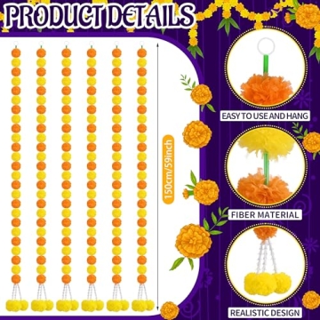 Marigold Garlands - Perfect for Weddings and Parties