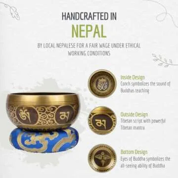 Wish Well Tibetan Singing Bowl Set for Meditation and Healing