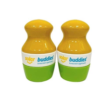 Solar Buddies Sunscreen Applicator - Green Pack of 2 - BPA-Free Refillable Roll on Sponge Sunscreen,...