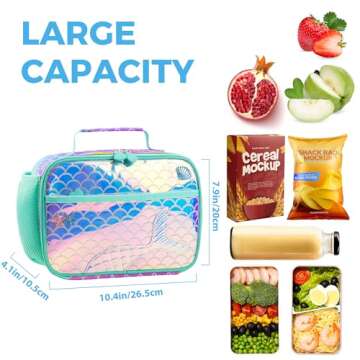 RLGPBON Kids Insulated Lunch Bag - Durable & Spacious for School