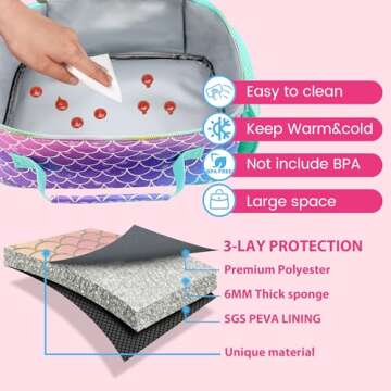 RLGPBON Insulated Kids Lunch Bag for School & Travel