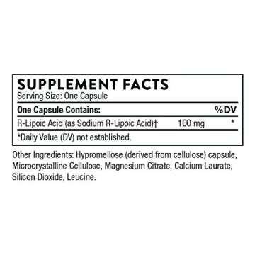 Thorne Research R-Lipoic Acid - Alpha-Lipoic Acid Capsules for Antioxidant Support - 60 Count