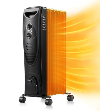 R.W.FLAME Oil Filled Radiator Heater - 3 Heat Settings, Adjustable Thermostat, Quiet and Portable Sp...