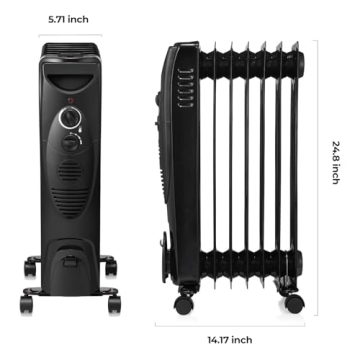 R.W.FLAME Oil Filled Radiator Heater with Safety Features