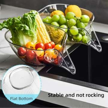 CRIVERY Multi-functional Drain Basket with Funnel, 2024 New Kitchen Sink Drain Basket with Strainer Container, Kitchen Sink Food Catcher Drainer Fruit Rinser Vegetable Washing Filter Bowl (White)