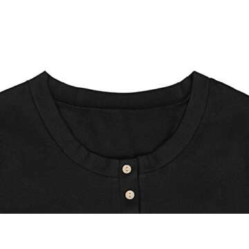 Zovailn Womens Long Sleeve Henley Shirts Button Down Crew Neck Workout Pullover Tunic Tops