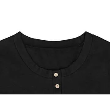 Zovailn Womens Long Sleeve Henley Shirts Button Down Crew Neck Workout Pullover Tunic Tops