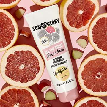 Soap & Glory All The Right Smoothes In-Shower Moisturizer - Lock In Lasting Hydration with our Avocado Oil, Vitamin E & Vitamin C Body Moisturizer - Citrus Scent Body Lotion for Use In Shower (250ml)
