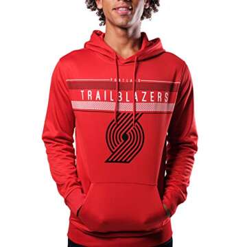 Ultra Game NBA Official Men’s Super Soft Midtown Hoodie Pullover Sweatshirt - Unisex, Portland Trail Blazers, Team Color, Medium
