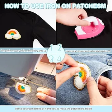 28 Pcs Colorful Chenille Iron On Patches for Clothing