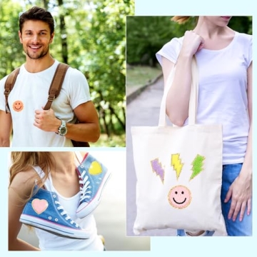 28 Pcs Colorful Chenille Iron On Patches for Clothing