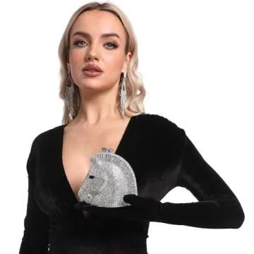 Boutique De FGG Gold Horse Head Crystal Evening Clutch