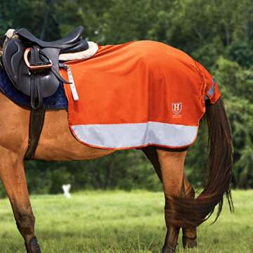 Harrison Howard FocalMax Quarter Horse Fly Rugs Soft Mesh Air Permeability Exercise Sheet High Visibility Reflective-Vibrant Orange