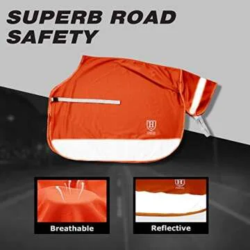 Harrison Howard FocalMax Quarter Horse Fly Rugs Soft Mesh Air Permeability Exercise Sheet High Visibility Reflective-Vibrant Orange