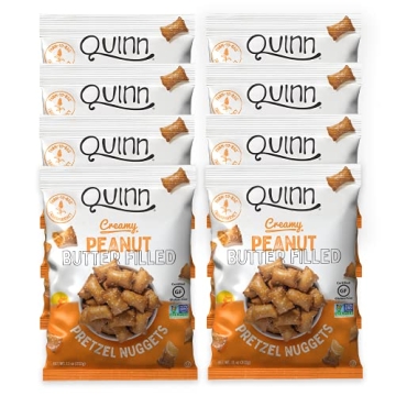Quinn Gluten Free Peanut Butter Filled Pretzel Nuggets - Healthy Snack with Real Ingredients, 11oz (...