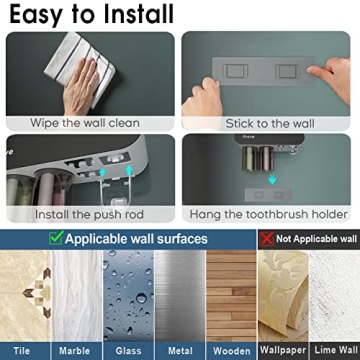 Modern Black Toothbrush Holder with Toothpaste Dispenser