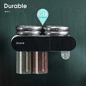 Modern Black Toothbrush Holder with Toothpaste Dispenser