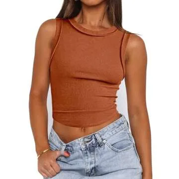 Trendy Zeagoo Ribbed Crop Tops for Women - Summer Style