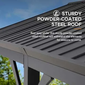 Sunjoy Carport 14ft x 20ft Outdoor Gazebo with Steel Roof