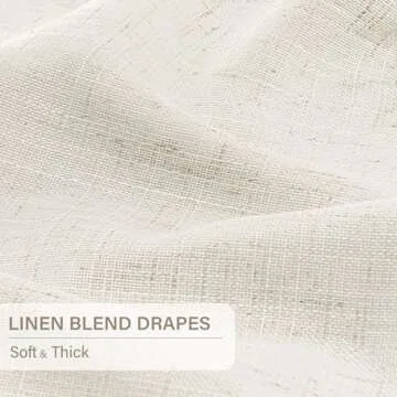 CAPALOCA Pinch Pleated Blackout Curtains 108 Inch Long, Linen Blend, 100% Blackout Drapes with 20 Hooks, Ideal for Bedroom and Living Room, 40" W x 108" L (Pack of 2), Natural