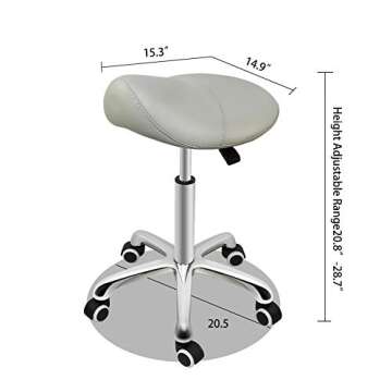 Grace&Grace Professional Saddle Stool Series Hydraulic Swivel Comfortable Ergonomic with Heavy Duty ...