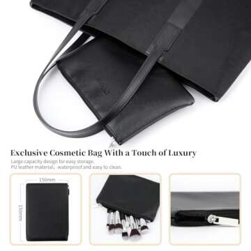 DUcare Makeup Brushes with Bag,15Pcs Makeup Brush Set Christmas Gift Travel Kabuki Foundation Blending Blush Eyeliner Shadow Brow Concealer Brushes Kit Black