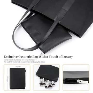 DUcare Makeup Brushes with Bag,15Pcs Makeup Brush Set Christmas Gift Travel Kabuki Foundation Blending Blush Eyeliner Shadow Brow Concealer Brushes Kit Black