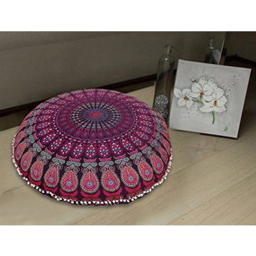 Vibrant 32" Decorative Mandala Pillow Cover for Home Decor