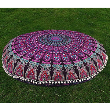 Vibrant 32" Decorative Mandala Pillow Cover for Home Decor