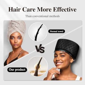 Heat Cap for Deep Conditioning: 10-Level Heats Up Quickly 3 Time Settings Hair Steamer for Natural Hair Home Use Thermal Steam Cap for Black Hair Portable Heating Caps for Hair Treatment