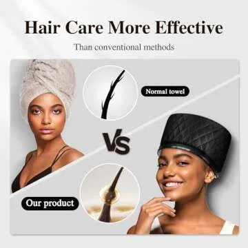 Heat Cap for Deep Conditioning: 10-Level Heats Up Quickly 3 Time Settings Hair Steamer for Natural Hair Home Use Thermal Steam Cap for Black Hair Portable Heating Caps for Hair Treatment