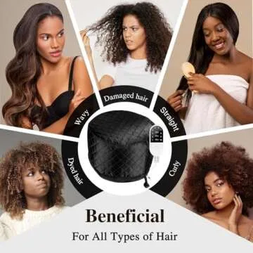 Heat Cap for Deep Conditioning: 10-Level Heats Up Quickly 3 Time Settings Hair Steamer for Natural Hair Home Use Thermal Steam Cap for Black Hair Portable Heating Caps for Hair Treatment