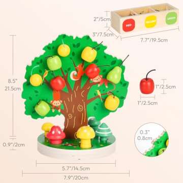 Woodtoe Apple Picking Toy - Montessori Educational Toy