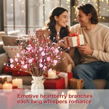 Kanxinr Valentine Picks: Pink Heart Berry Picks 24 Pack
