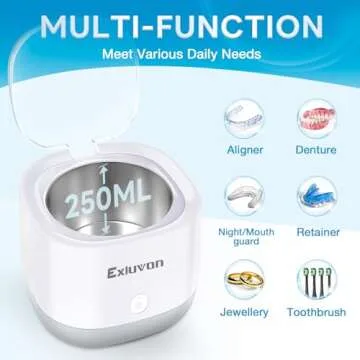 Exluvon Ultrasonic Retainer Cleaner for Dental Hygiene
