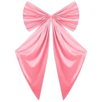 Knitgrip Coquette Birthday Party Decor Big Bow Decorations Satin Ribbon Twist Tie Large Wall Bow Birthday Party Decor for Coquette Bachelorette Decorations Baby Shower Bridal Supplies(Pink)