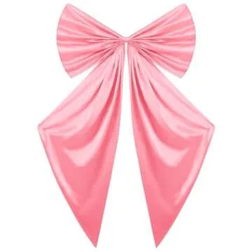 Knitgrip Coquette Birthday Party Decor Big Bow Decorations Satin Ribbon Twist Tie Large Wall Bow Birthday Party Decor for Coquette Bachelorette Decorations Baby Shower Bridal Supplies(Pink)