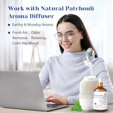 HIQILI Patchouli Essential Oil,100% Pure & Natural for Homemade Perfume, Sooth Skin, Nourish Hair, Relieve Stress at Home with Diffuser, Gift for Hippie Friend -100ML