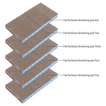 5 Packs in 1 Cat Scratch Pad, Cat Scratcher Cardboard,Reversible,Durable Recyclable Cardboard, Premi...