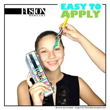 FUSION BODY ART Professional Face Painting Palette – Mermaids & Unicorns | Safe Non-Toxic Makeup Face Paint Kit for Kids | Girl Rainbow Designs - Glow in The Dark Black light – Cosplay & Art Supplies