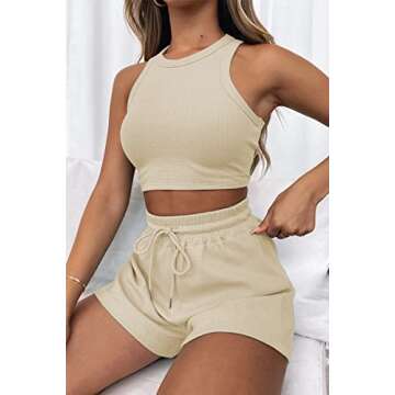 AUTOMET Womens 2 Piece Outfits Tracksuits Lounge Matching Sets Two Piece Shorts Spring Tops 2025 Trendy Summer Clothes