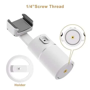 Auto Tracking Phone Holder,360° Rotation Face Body Track Mount,Tracking Tripod for Vlog Shooting Live Streaming,Build-in Battery,No APP Required(White)…