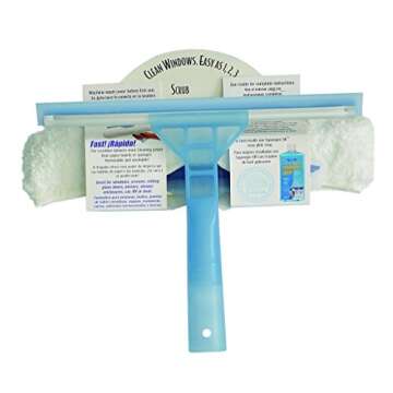 Ettore Complete Window Cleaner 2 in 1 Combo Tool: 10-inch Squeegee and Washer