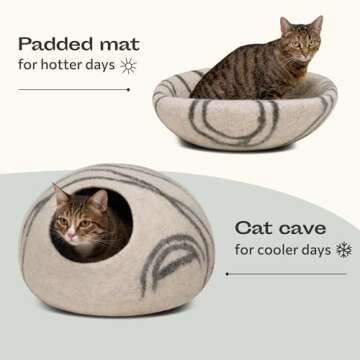 MEOWFIA Cat Cave - Handmade Merino Wool Cat Bed