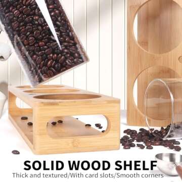 DTUQY Coffee Canister Set 3-Pack 45OZ: Airtight Coffee Containers for Ground Coffee & Beans, Stainless Steel Lid, 2 Scoops & Wooden Holder, Coffee Storage for Coffee Lovers